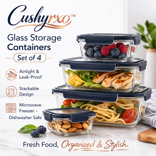 Cushyrxo™ Glass Storage Containers (Set of 4)