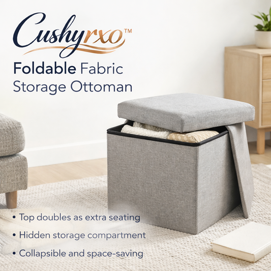 Cushyrxo™ Foldable Fabric Storage Ottoman